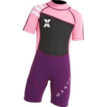 Kızlar Erkek Kısa Kollu Wetsuit Shorty Uv Güneş Koruma Tulum Xl