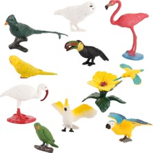 Honeyge 10 Parça Oyuncak Mini Kuş Modeli Set Flamingo Parakeet Simülasyonu Çocuk Hediye Için (Yurt Dışından)