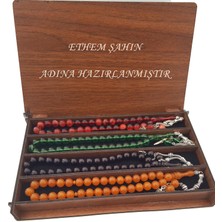 Pigado Ismli Kutusunda 4 Adet Sıkma Kehribar Efsane Renkler Tesbih Set