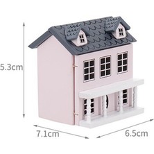 1/12 Ölçekli Dollhouse Minyatür Mini Süsler Ahşap Villa Zanaat Dıy Dekor Pembe