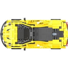 Spor Araba Modeli Yapı Taşları Tuğla Inşaat Oyuncak Dıy Eğitim Hediyeler Sarı