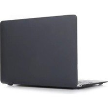 CoverZone Macbook Pro 13.3'' ile Uyumlu A1932, A2179, A2337,ÜST Alt Tam Kapatan Şeffaf Buzlu Kristal Fluently Kapak Siyah