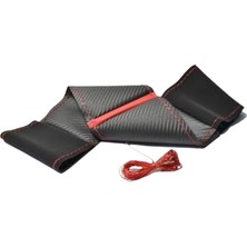 Gürler Oto Kılıf ve Aksesuar Vw Passat B8 Alkantra Direksiyon Kılıfı Karbon-Alkantra Kırmızı