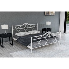 Metalia Gm 301 Gold Çift Kişilik Metal Karyola Beyaz 150X200