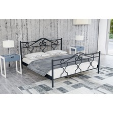 Metalia Gm 301 Gold Çift Kişilik Metal Karyola Siyah 150X200