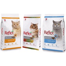 Reflex Tavuklu, Tavuklu Renkli Taneli, Balıklı Yetişkin Kedi Maması 2 kg x 3 Adet