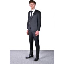 Baggi Slim Fit Düz Takım Elbise Siyah