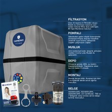 H-MAX Reverse Osmosis System Pompalı 12 Aşama 9 Litre Çelik Tanklı 80 Gpd Membranlı Su Arıtma Cihazı