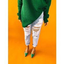 BeBeQ Mıla Yeşil Arka Açık Kadın Ayakkabı