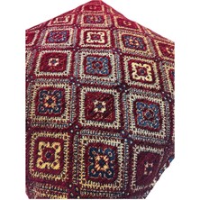 Pillows Store Geometrik Çiçek Desenli Bordo Kırlent Kılıfı 45 x 45 cm