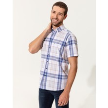 Pierre Cardin Erkek Saks Regular Fit Kısa Kollu Gömlek 50249733-VR045