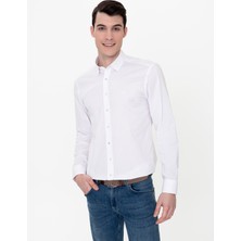 Pierre Cardin Erkek Bej Slim Fit Uzun Kollu Gömlek 50249779-VR011