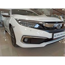 Çmk Honda Civic Fc5 2019-2021 Ön Sis Kaşı Kaplaması Nikelaj (Makyajlı Kasa)