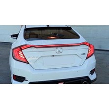 Çmk Honda Civic Fc5 2016-2021 Hareketli Sinyalli Led Stop Ve Spoiler Takımı Kırmızı