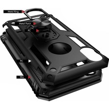 Ceppare Apple iPhone 11 Pro Max Kılıf Vega Tank Yüzüklü Standlı Silikon Çift Katmanlı Koruma Siyah