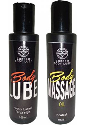 Cobeco Body Lube & Body Massage Oil Su Bazlı Kayganlaştırıcı 100ML ve Vücut Masaj Yağı Set 100ML