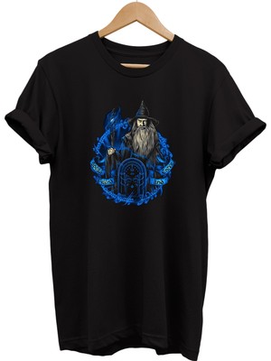 Remonz Lotr Yüzüklerin Efendisi Gandalf Söyle Dost Öyle Geç Baskılı %100 Pamuk Oversize T-Shirt