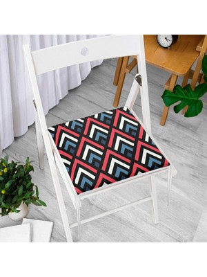 RealHomes Baklava Desenli Renkli Modern Fermuarlı Sandalye Minderi