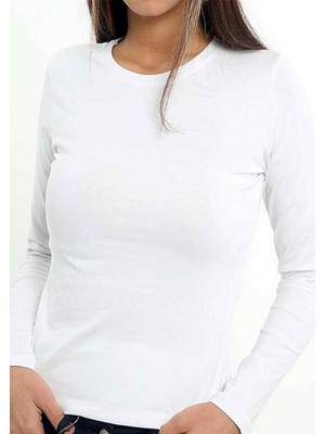 Tutku Elit Elastan Uzun Kol Kadın Bady 2203 | Beyaz