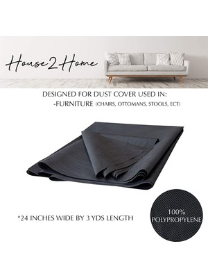 Charge HOUSE2HOME 24 Inç x 3 Yard Döşemelik Kanepeler Için Siyah Cambric