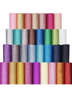 Charge 32 Renkler 8x6 Inç Glitter Faux Deri Levhalar Için Deri Yaylar, K