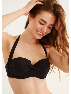 Kalın Bağcıklı Straplez Bikini Üst