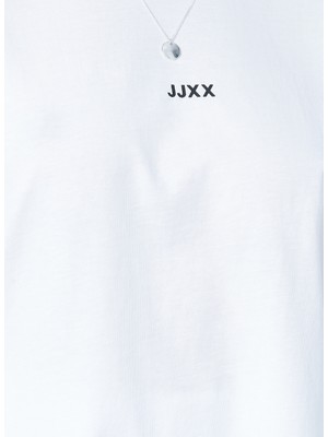 JJXX Jxastrid Sl Boxy Every Tee By Yuvarlak Yaka Slim Fit Baskılı Beyaz Kadın T-Shirt