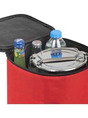  Figiza Termos Çanta Soğuk Sıcak Tutucu Sıvı Geçirmez Isı Yalıtımlı Sefer Tası Yemek Ve Içecek Taşıma Çantası (Kırmızı)