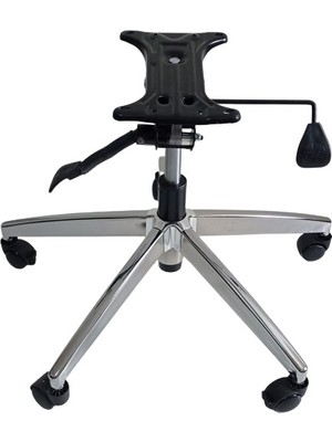 Kamusal Market Oyun Koltuğu Yıldız Ayağı Çift Kol Mekanizma Çap 70 Siyah Pistonlu 150 kg