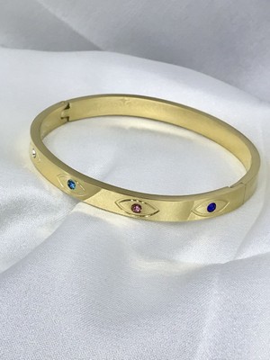 Fashion Jewellery Zirkon Taşlı Altın Suyu Kaplama Çelik Bileklik