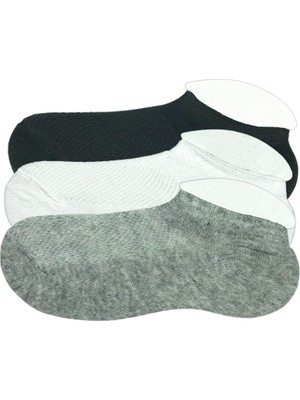 Royaleks 3 Adet Çocuk Sneaker Patik Çorap Siyah Beyaz Gri