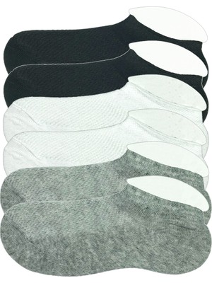 Royaleks 6 Adet Çocuk Sneaker Patik Çorap Siyah Beyaz Gri