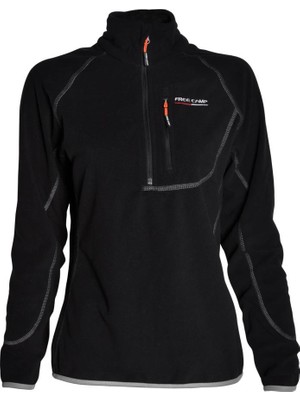 Freecamp Kadın Yarım Fermuar Polar-Siyah