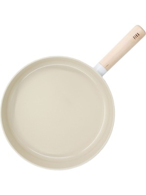 Neoflam Döküm 28 cm Ahşap Saplı Tava Bej