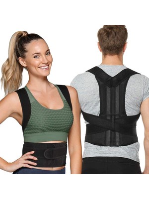 Ankaflex  Siyah Çift Balenli Doğru Duruş   Ortopedik Sırt Bel Omuz Korsesi