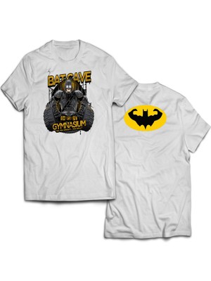Remonz Batman Gym Çift Baskılı &100 Pamuk Oversize T-Shirt Büyük Beden Tişört
