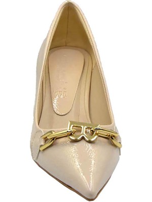 Duygushoesbag Kadın Topuklu Stiletto Zincir Aksesuarlı Ayakkabı