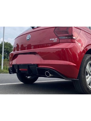 Çmk Volkswagen Polo 2018+ Mk6 Çift Egzoz Difüzör Piano Black