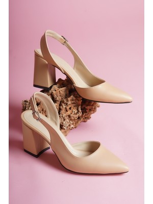Divolya Sahra Nude Topuklu Günlük Kullanım Ayakkabı