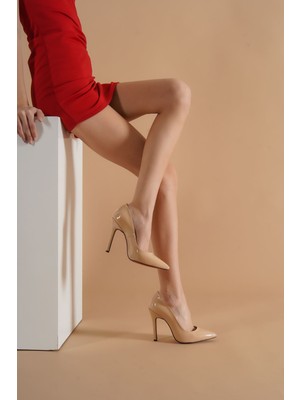 Moda Radikal Tokyo Nude Rugan Kadın Topuklu Ayakkabı Stiletto