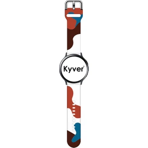 Samsung Galaxy Watch Active 2 Uyumlu Desenli Silikon Kordon 20MM (Kiremit-Bordo)