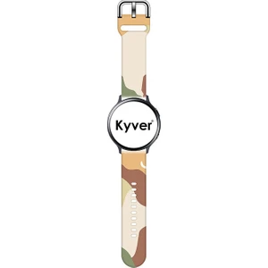 Samsung Galaxy Watch Active 2 Uyumlu Desenli Silikon Kordon 20MM (Krem-Kahve)