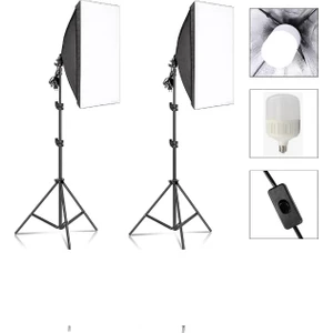 Ada Greenbox Ikili Softbox Sabit Işık Seti 50X70 Cm- Lambalı Toplam 9000 Lümen
