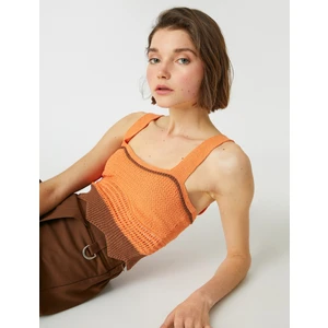 Crop Örgü Atlet U Yaka