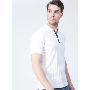 Polo Yaka Düz Ekru Erkek T-Shirt DAX