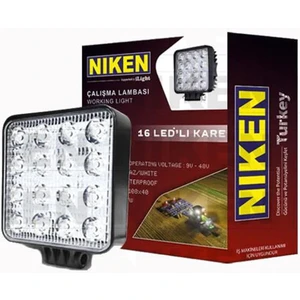 16 LED Kare Kalın Kasalı Off Road Sis Farı Çalışma Lambası