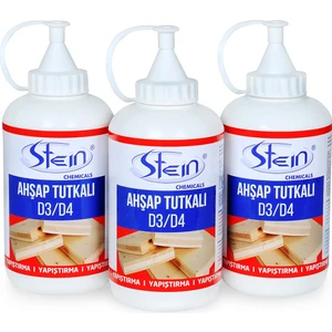 Stein D3 - D4 Şeffaf Süper Güçlü Ahşap Tutkalı 550GR. x 3 Adet