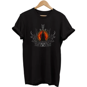 Lotr Yüzüklerin Efendisi The One Ring Baskılı %100 Pamuk Oversize T-Shirt