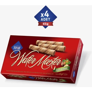 Çizmeci Time Wafer Master Fındık Kremalı Rulo Gofret 65 gr x 4 Adet