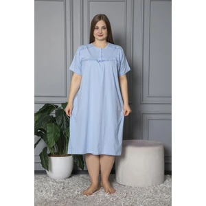 Kısa Kol Pamuklu Penye Büyük Beden Anne Geceliği 520
